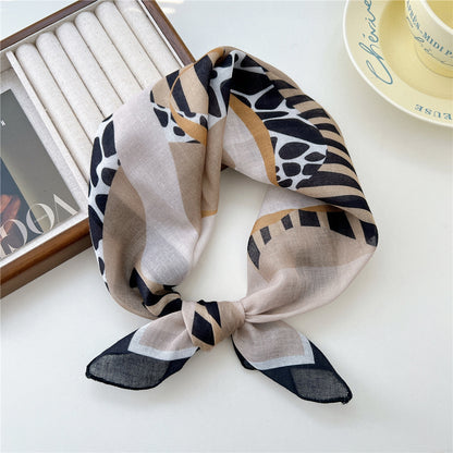 Women's Linen Small Square Towel Neck Decorative Scarfs