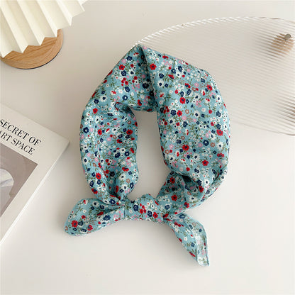 Women's Linen Small Square Towel Silk Artistic Scarfs