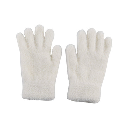 Cycling Faux Rabbit Fur Plush Female Winter Gloves