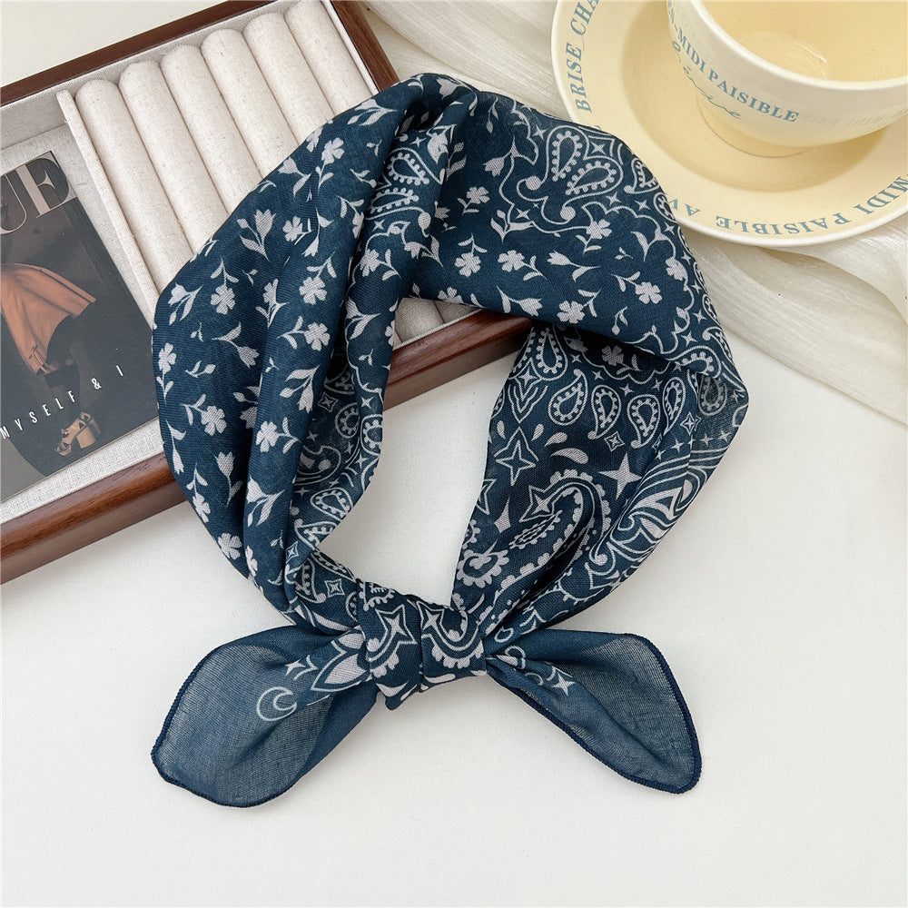 Small Square Towel Silk Female Autumn Summer Bandana Headband Scarfs