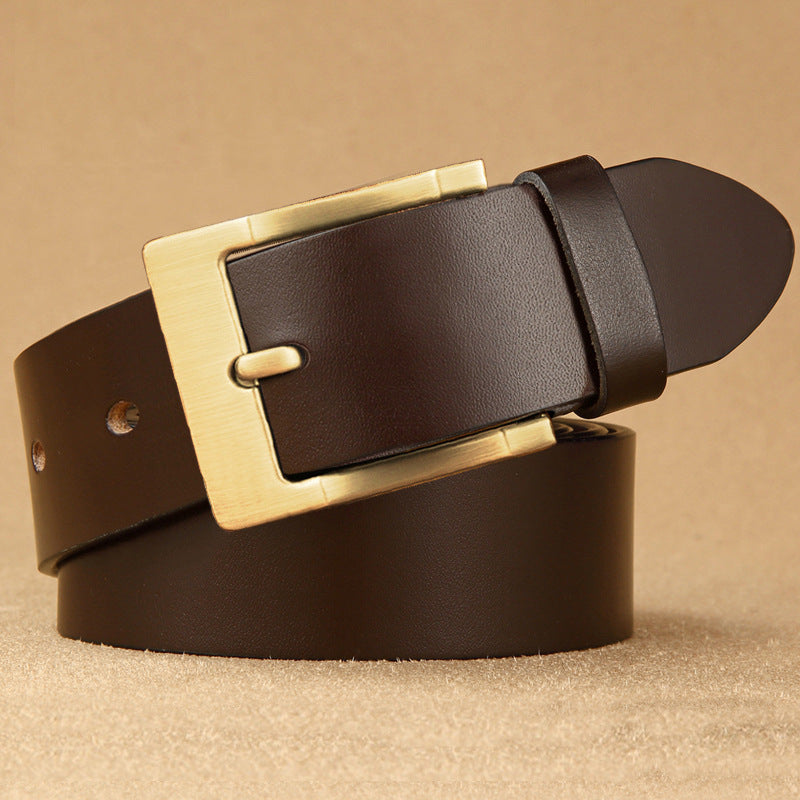 Men's Leather Casual Business Simplicity Cowhide Medium Belts