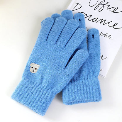 Women's Wool Winter Thickened Warm Cute Versatile Gloves