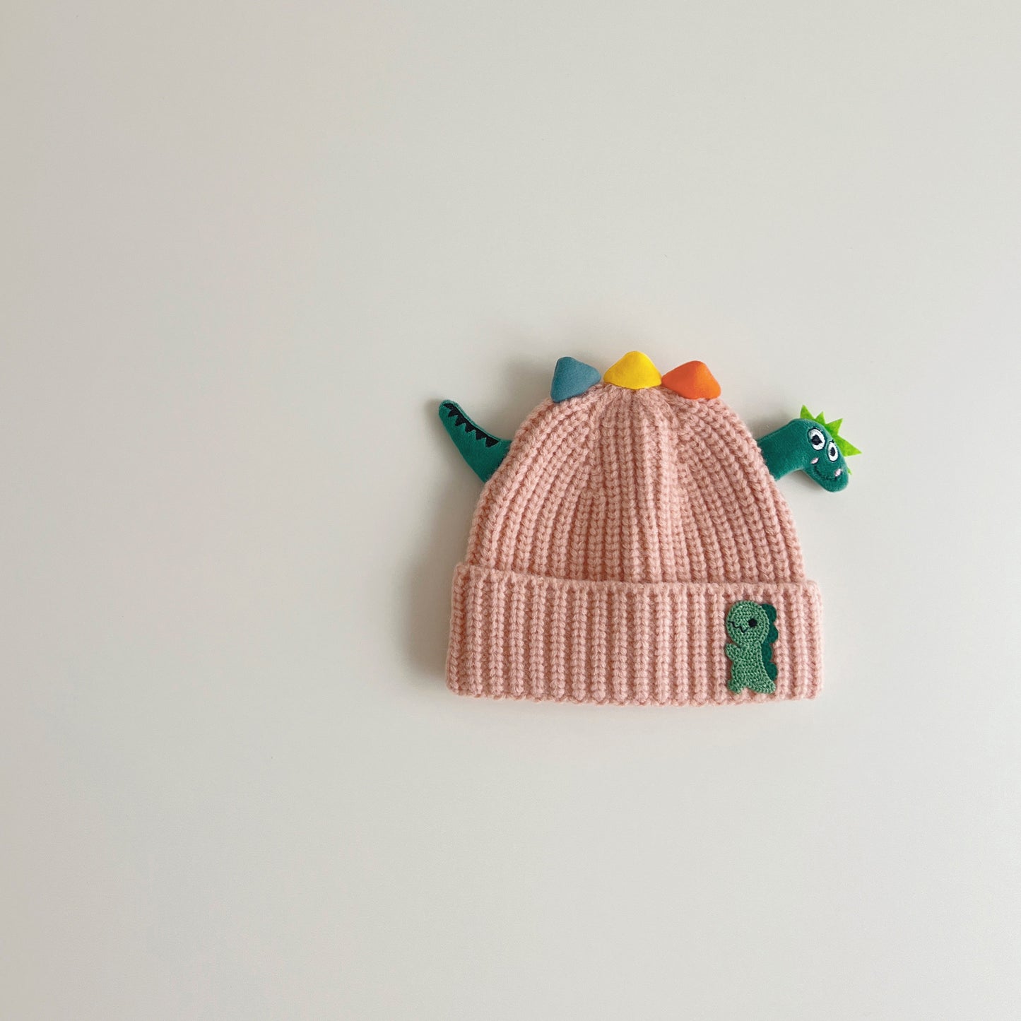 Hat Cartoon Dinosaur Sleeve Knitted Woolen Kids' Headwear