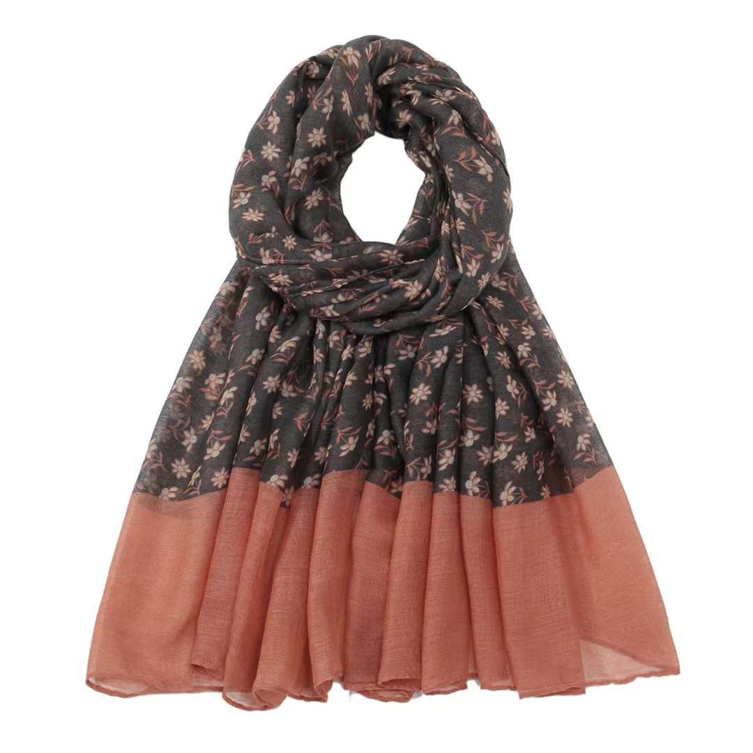 Versatile Vintage Printed Voile Breathable Elegant Lightweight Sun Scarfs