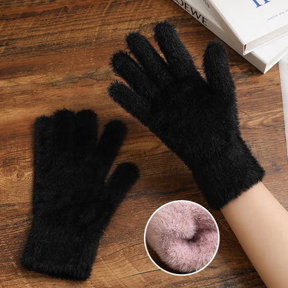 Color Cute Warm Fluffy Soft Glutinous Gloves