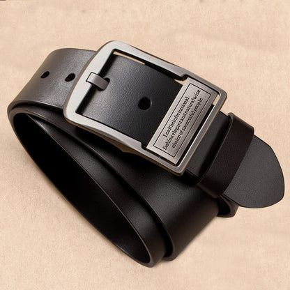 Men's Leather Pin Buckle Business Casual Cowhide Trendy Simple Belts