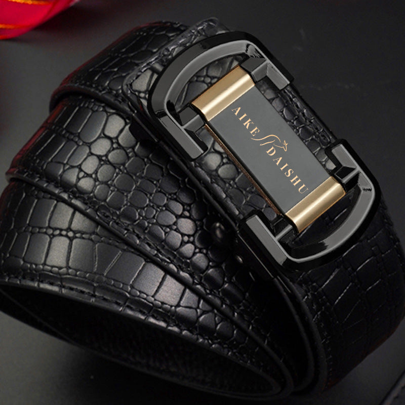 Men's Automatic Buckle Inner Wear Pressure Crocodile Belts