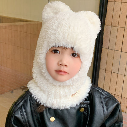 Children's Plush Hat Integrated With Winter Warm For Boys Kids' Headwear