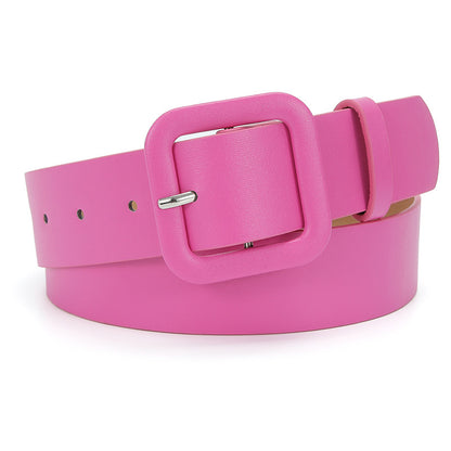 Women's Korean Style Square Buckle Candy Color Belts