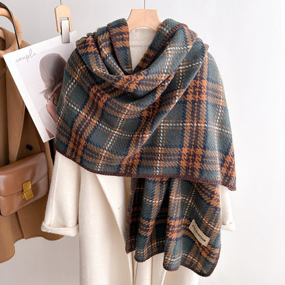 Sweet Pink Plaid Soft Glutinous Winter Scarfs