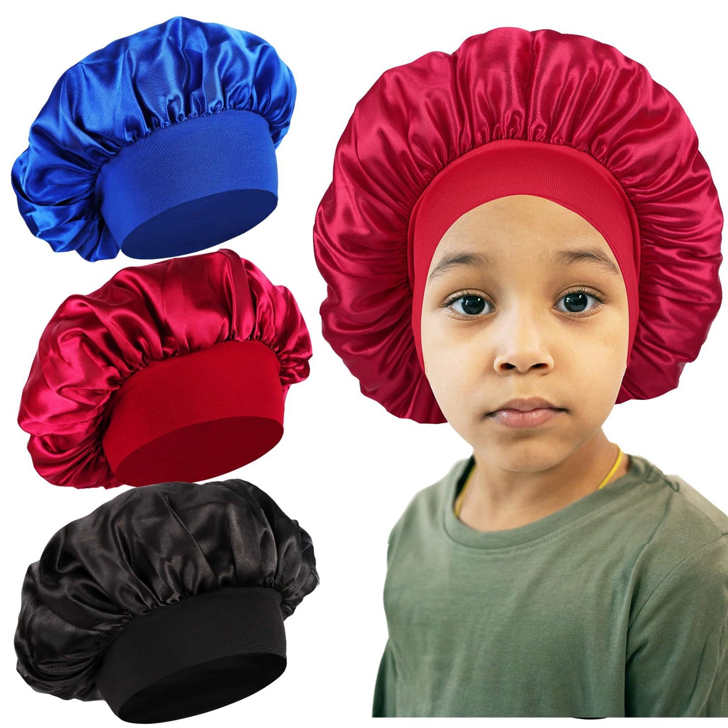 Children's Nightcap Elastic Artificial Silk Small Round Kids' Headwear