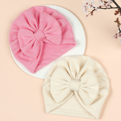 Children's Solid Color Bow Hat Pinstripe Indian Kids' Headwear