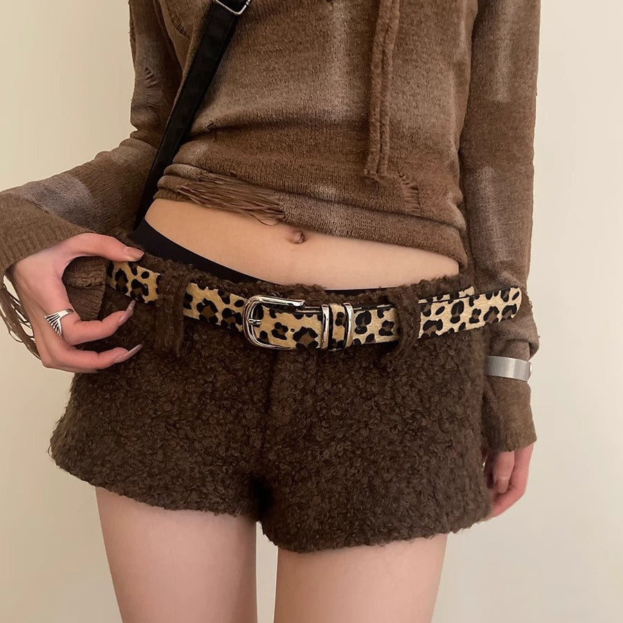 Women's Niche Fine Leopard Print Snakeskin Pattern Trendy Belts