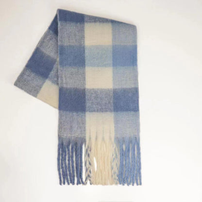 Women's Yu Thick Warm Korean Plaid Shawl Scarfs