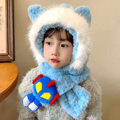 Children's Winter Fleece Lined Padded Warm Keeping Windproof Earflaps Boys Kids' Headwear