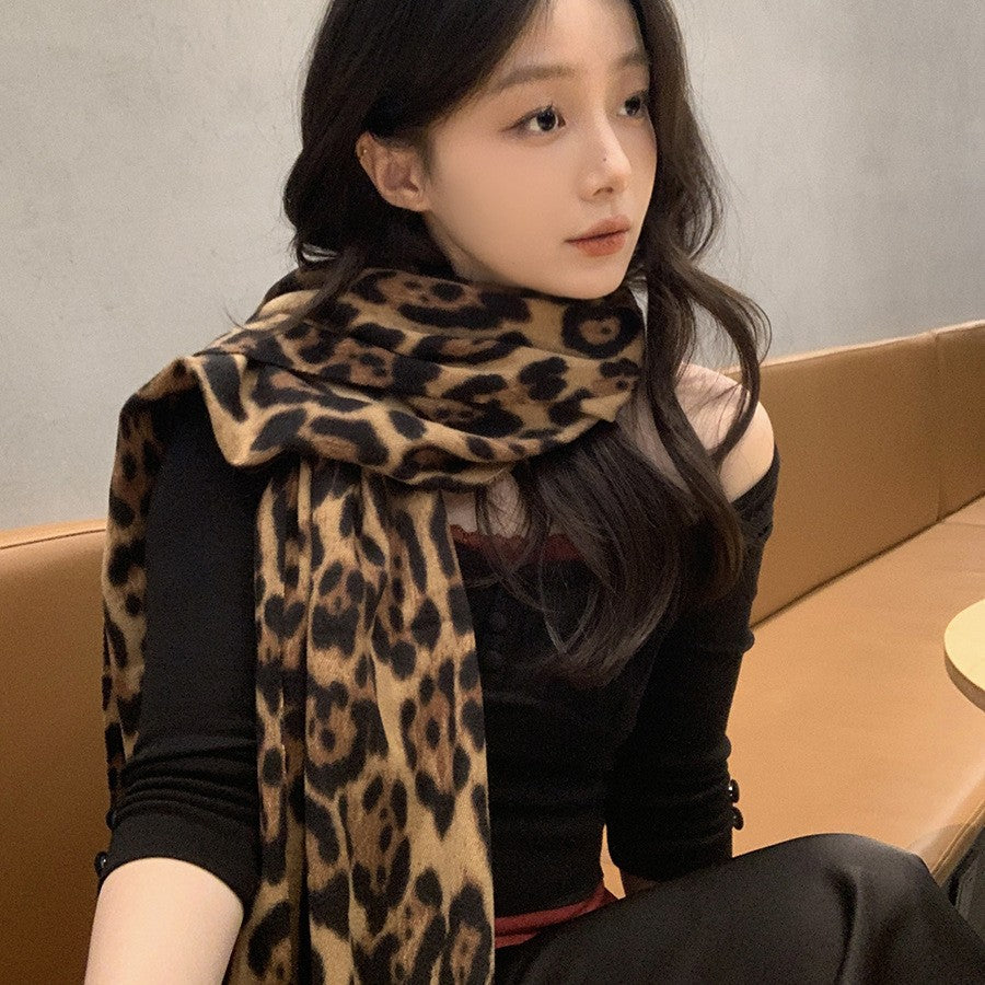 Leopard Print Tassel Female Millennium Hot Style Scarfs