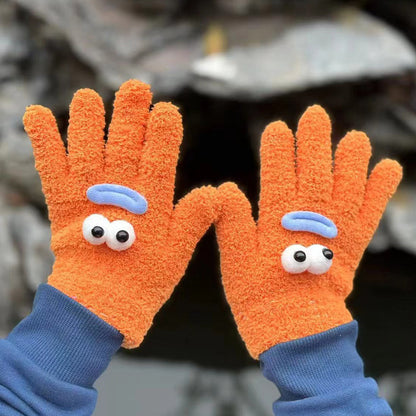 Funny Five Finger Candy Color Coral Gloves