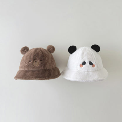 Children's Hat Cute Super Plush Warm Fisherman Kids' Headwear