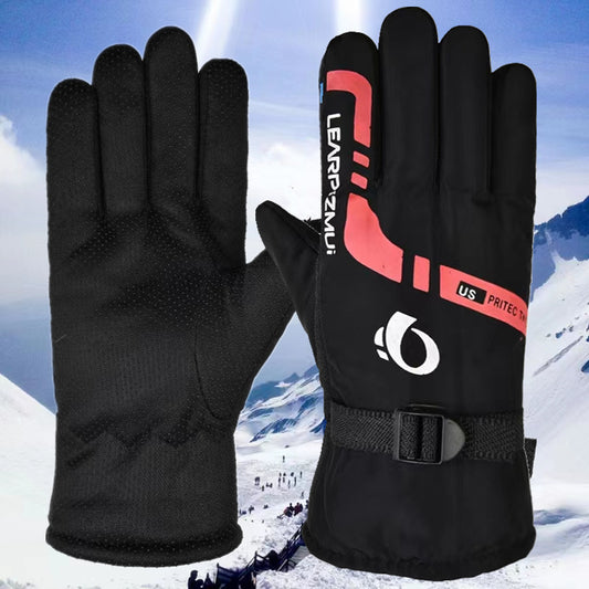 Men's Fleece Lined Padded Warm Keeping Ski Riding Gloves