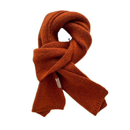 Wool Small Blended Knitted Solid Couple Scarfs