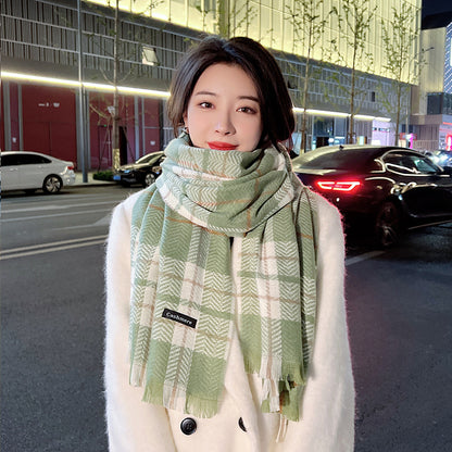 Women's Plaid Sweet Warm Fashion Shawl Artificial Scarfs