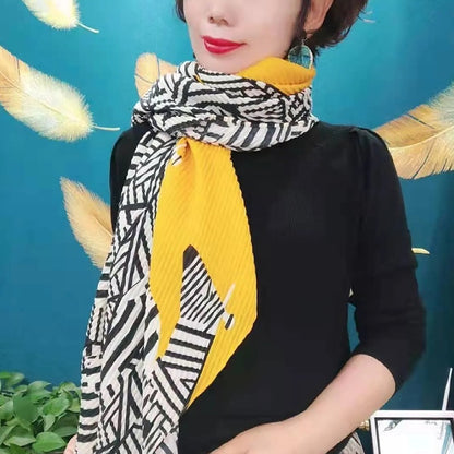 Women's Linen Korean Patchwork Color Fashionable Stylish Scarfs