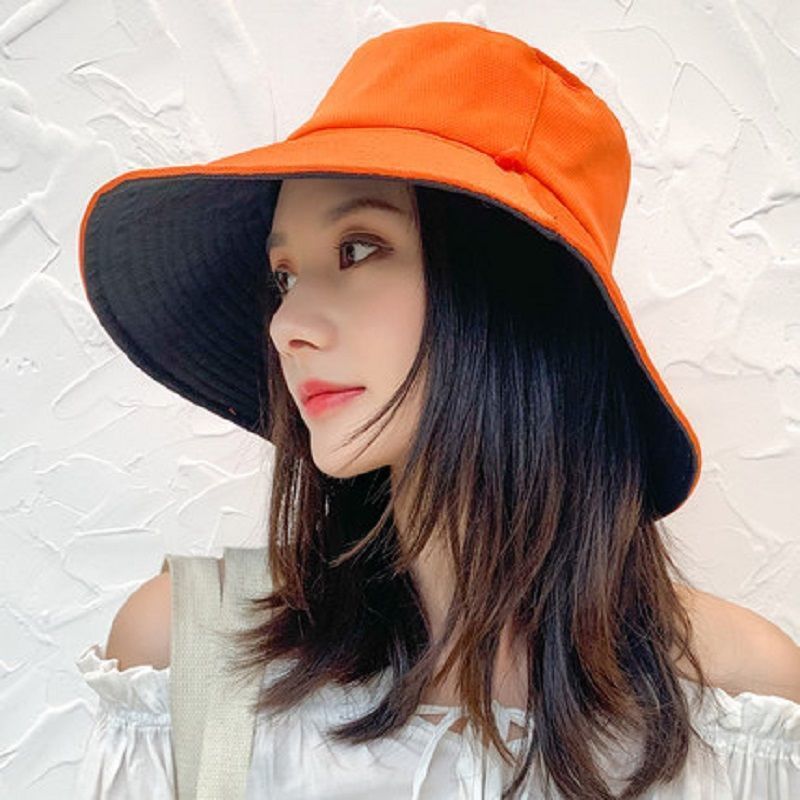 Female Reversible Fisherman Outdoor Bucket Big Hats & Caps