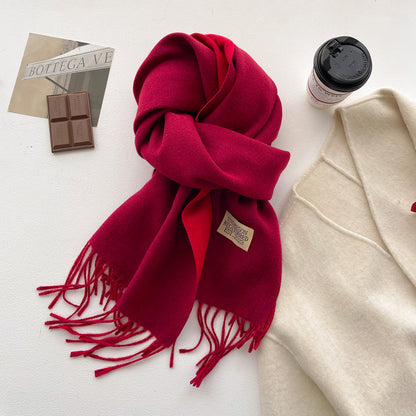 Color Artificial Cashmere Female Winter Korean Thick Warm Scarfs