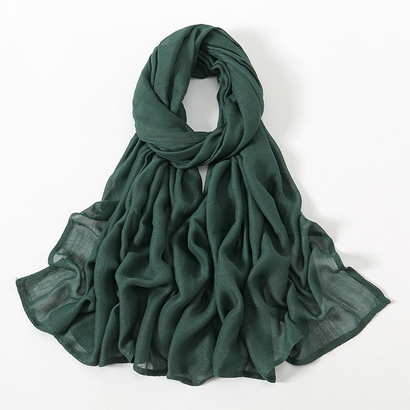 Malay Indonesian Rayon Monochrome Wide-brimmed Thin Scarfs