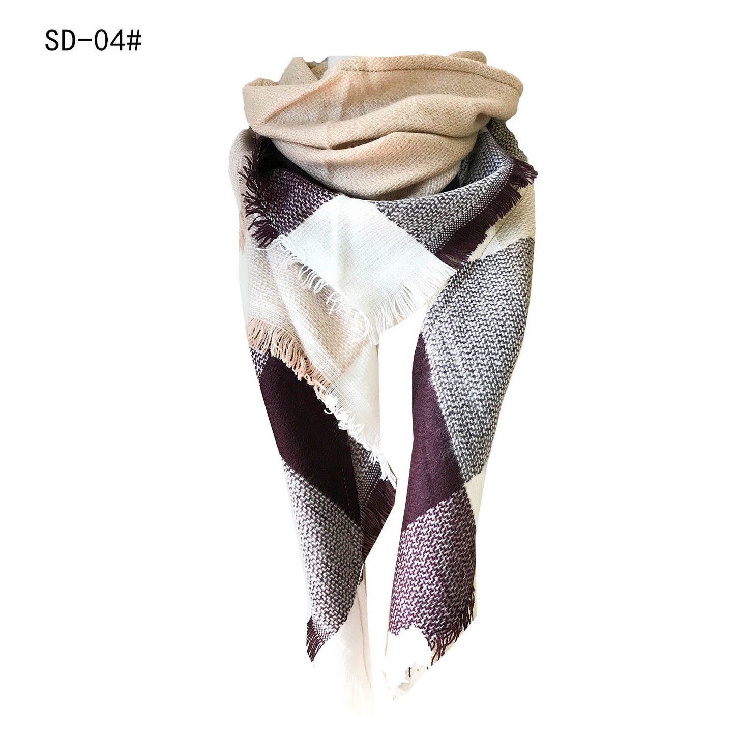 Women's Double-sided Square Triangular Binder Neck Warmer Scarfs