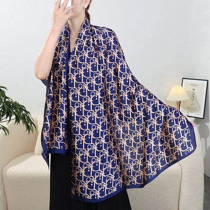 Women's Brocade Satin Fashion Long Four Air Scarfs