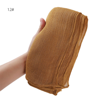 Solid Color Curling Pleated Rayon Fine Scarfs