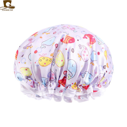 Children's Cartoon Satin Shower Waterproof Boys Cute Kids' Headwear