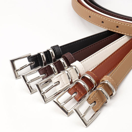 Women's High-grade Square Buckle Imitation Leather Simple Belts