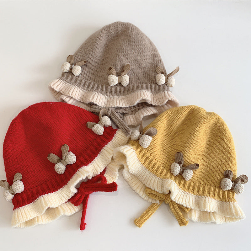 Style Hat Winter Double Layer Thickened Warm Keeping Princess Kids' Headwear