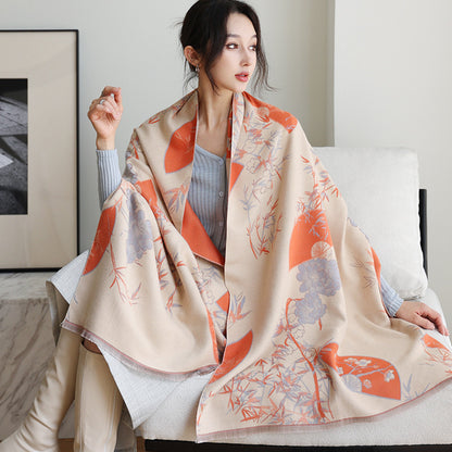 Women's Outer Wear High-grade Shawl Blanket Office Scarfs