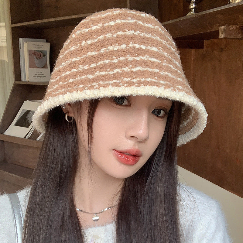 Women's Bucket Hat Striped Big Head Circumference Plain Hats & Caps