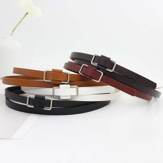 Leather Decoration Small Style Female With Belts