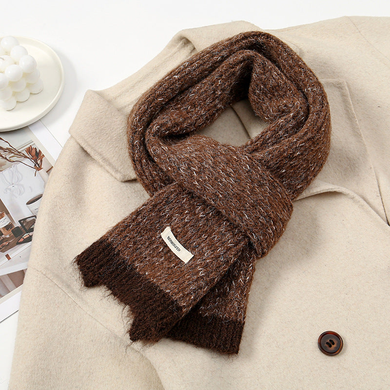 Women's Winter High-grade Versatile Fashion Patchwork Knitting Warm Neck Scarfs