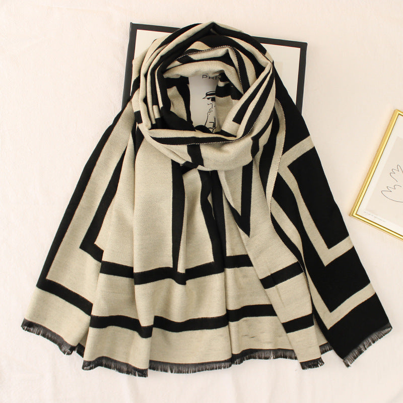 Women's Style Large V-shaped Female Versatile Cashmere Scarfs