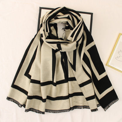 Women's Style Large V-shaped Female Versatile Cashmere Scarfs