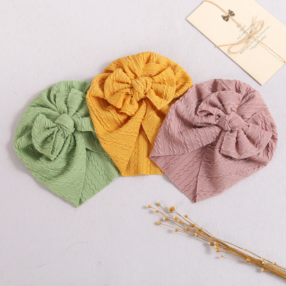 Hair Ornament Jacquard Hat Twist Bow Kids' Headwear