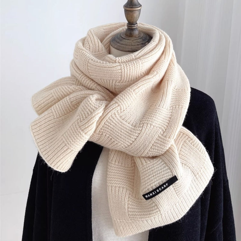 Women's Wool Korean Style Positive Negative Knitted Scarfs