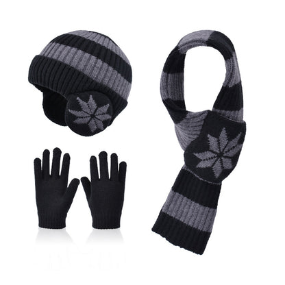 Children's Boys Winter Thermal Knitting Woolen Fleece-lined Gloves