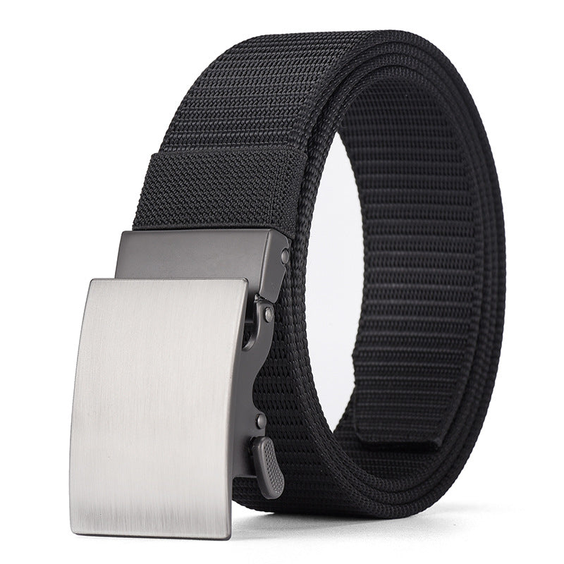 Men's Canvas Alloy Buckle Automatic Pant Business Outdoor Tactics Belts