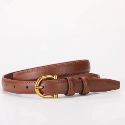 Ornament Genuine Leather Thin Pin Buckle Belts