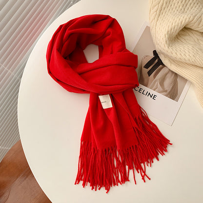 Women's Color High Quality Korean Style Thick Thermal Scarfs