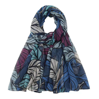 Versatile Vintage Printed Voile Breathable Elegant Lightweight Sun Scarfs