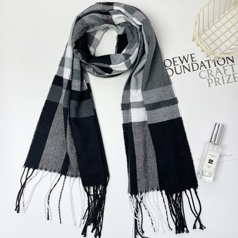 Women's & Men's Style Plaid Winter High-grade Artificial Cashmere Scarfs