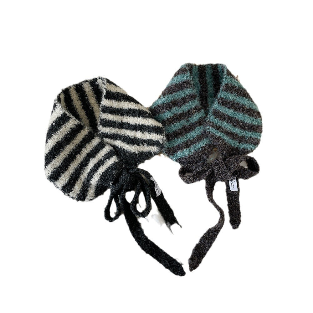 Women's Korean Winter Knitted Wool Small Ear Scarfs